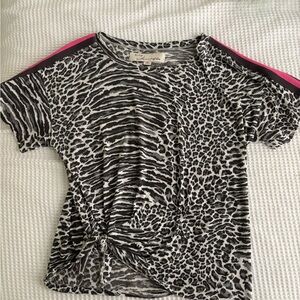 Stylish Kids Animal Print Top with Pink Accents